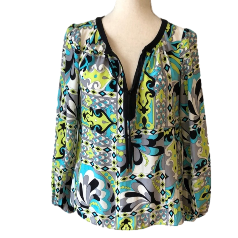 Alice & Trixie Colorful Long Sleeve Blouse Sz XS